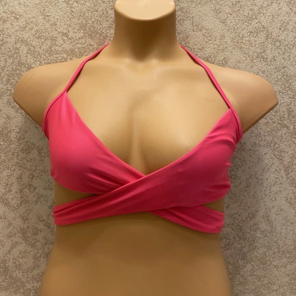 aerie Bright Pink Wrap Bikini Top